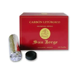 Carbón litúrgico de encendido rápido para sahumerio y resinas