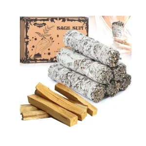 Sahumerios de salvia blanca y palo santo para limpieza y purificación de espacios