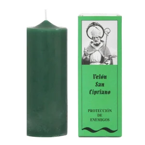 Velón espiritual verde para protección y rituales