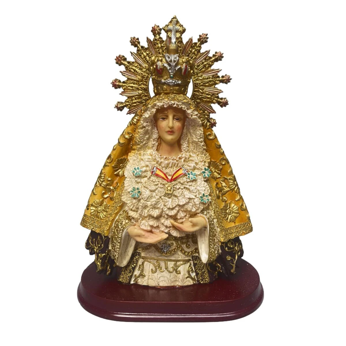 Figura Virgen Esperanza Macarena en resina pintada a mano