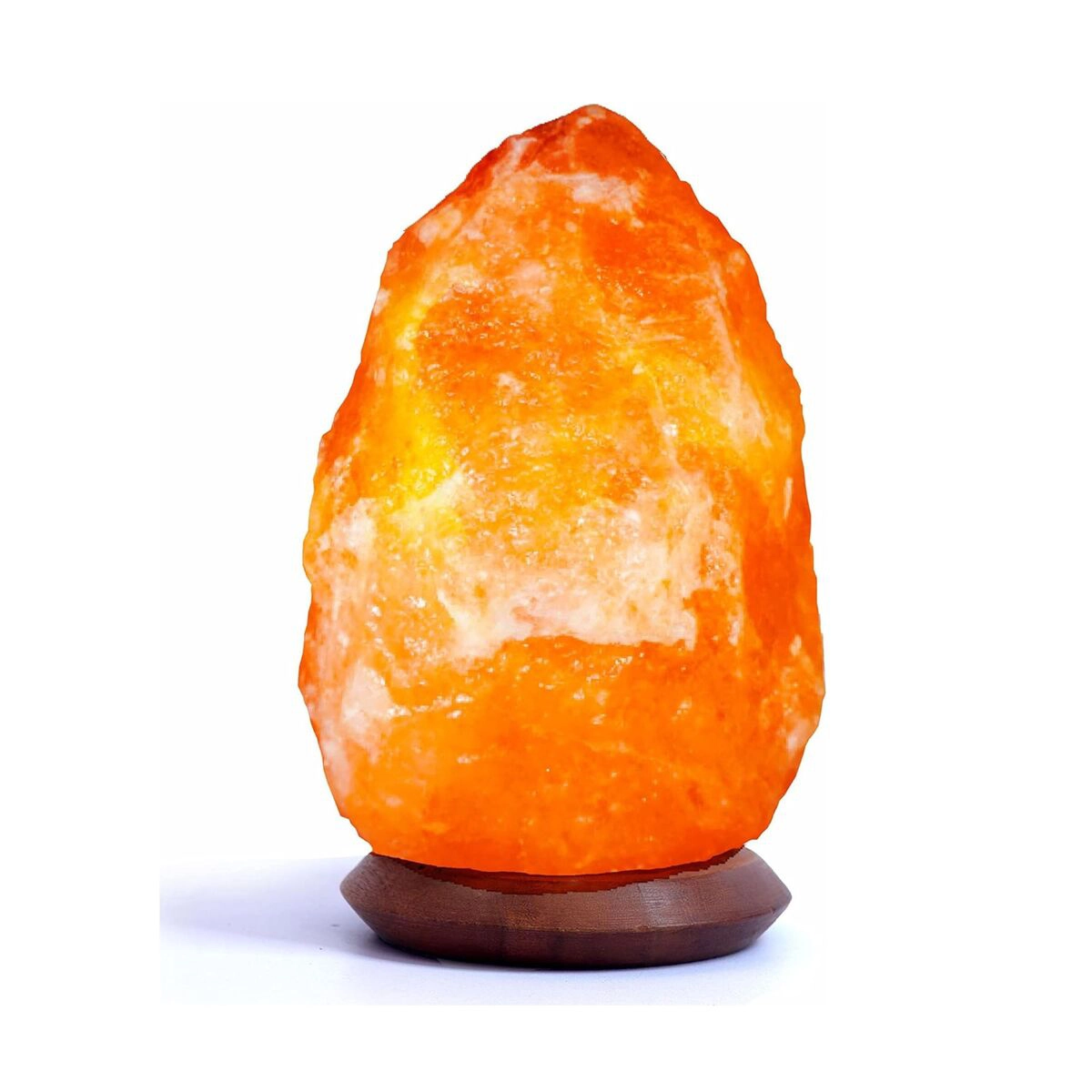 Lámpara de sal del Himalaya natural con base de madera